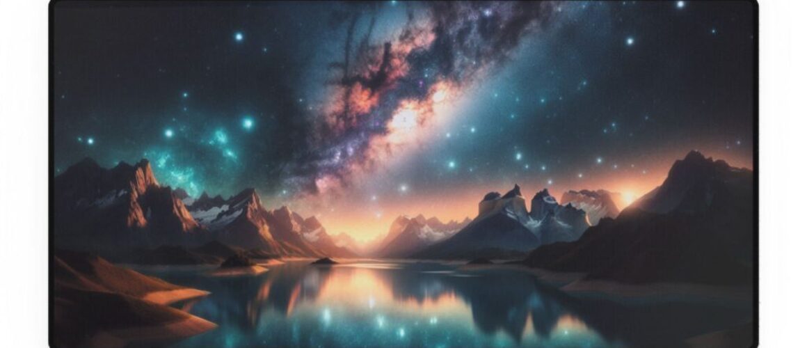 Cosmic Landscape Desk Mat - Aesthetic Gaming & Office Accessory